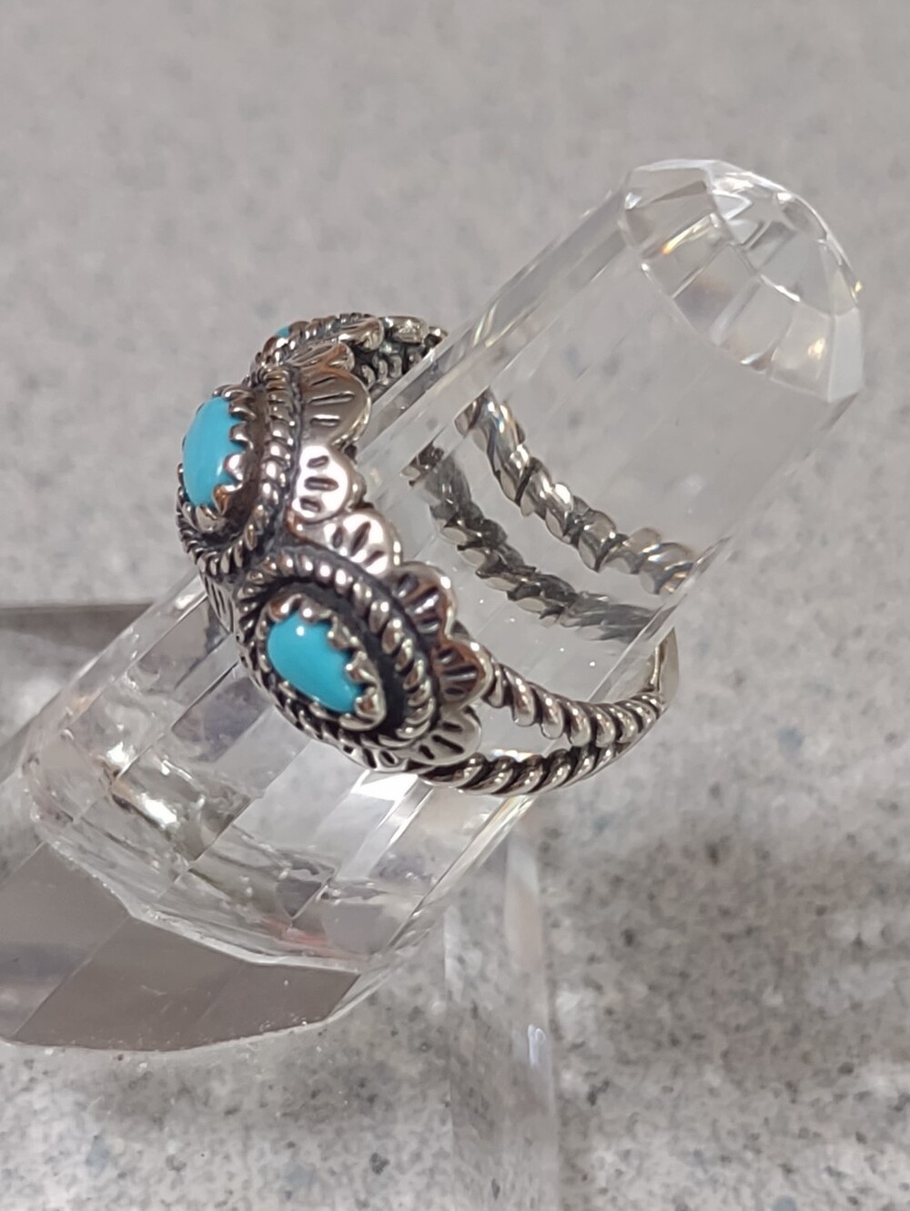 Firm Final Price!*Sterling+Turquoise Ring(7) - Picture 2 of 4